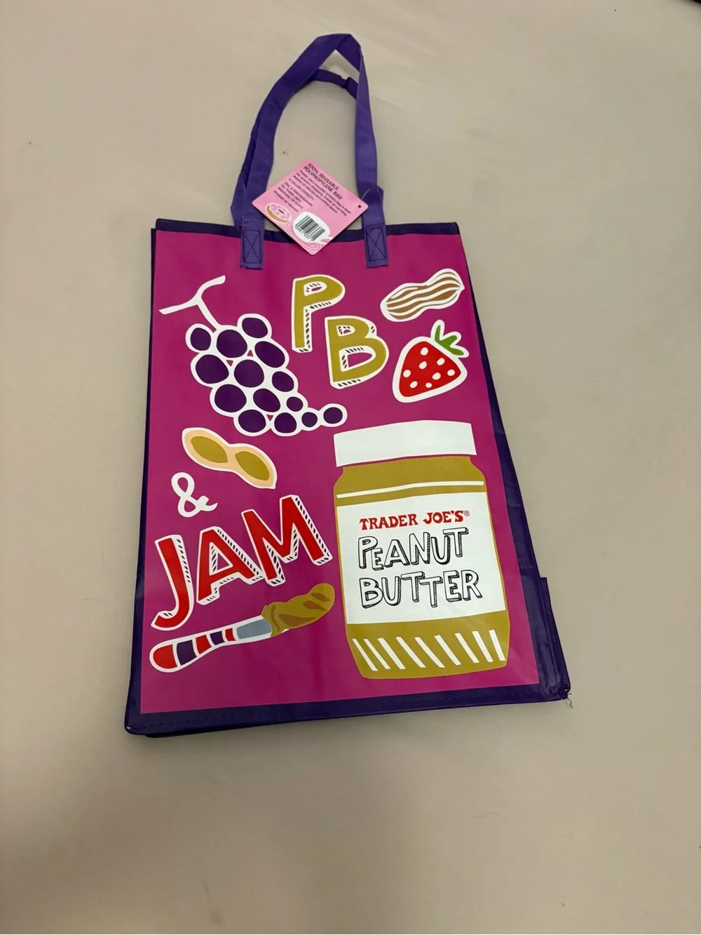 NWT Trader Joe’s Comfort Food Mac & Cheese PB&J Reusable Bag